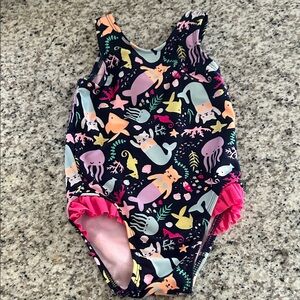 Cat & Jack Multicolor Mermaid One Piece Swimsuit